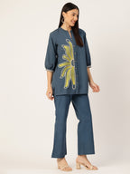 Cotton Embroidered Tunic With TrouserCo-Ords Set