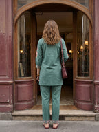 Zummer Green Embroidered Cotton Co-Ord Set