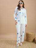 Zummer Cotton Floral Embroidered Shirt & Trouser Co-Ord Set