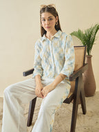 Zummer Cotton Embroidered Shirt & Trouser Co-Ord Set