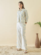 Zummer Cotton Embroidered Shirt & Trouser Co-Ord Set