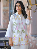 Cotton Tropical Embroidered Shirt With Trouser Co-Ords Set