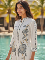 Cotton Embroidered Shirt With TrouserCo-Ords Set