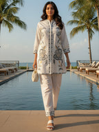 Cotton Embroidered Shirt With TrouserCo-Ords Set