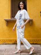 Cotton Embroidered Tunic With Trouser Co-Ords Set