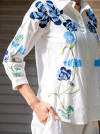 Zummer Women White Embroidered Cotton Co-Ord Set