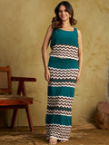 Zummer Women Multi Seamless Knitted Top & Skirt Co-Ord Set