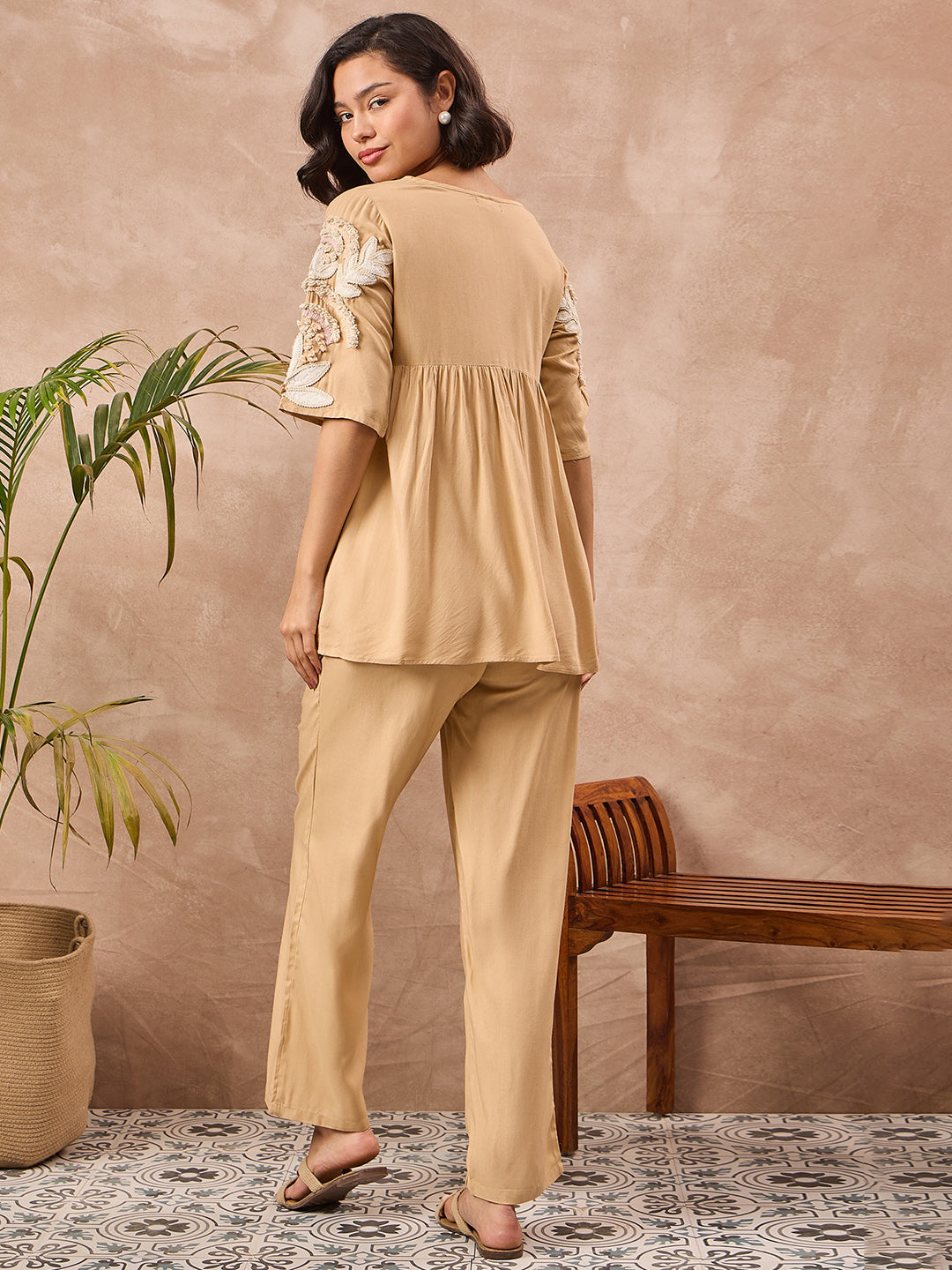 Embroidered Tunic and Trouser Lounge wear