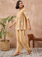 Embroidered Tunic and Trouser Lounge wear