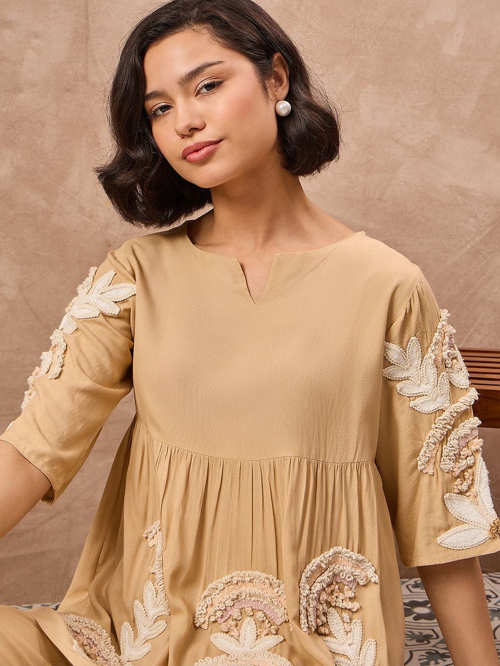 Embroidered Tunic and Trouser Lounge wear