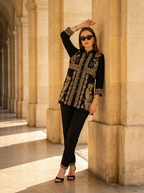 Zummer Women Black Embroidered Rayon Co-Ord Set