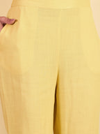 Yellow Embroidered Shirt With Trouser Co-Ords Set