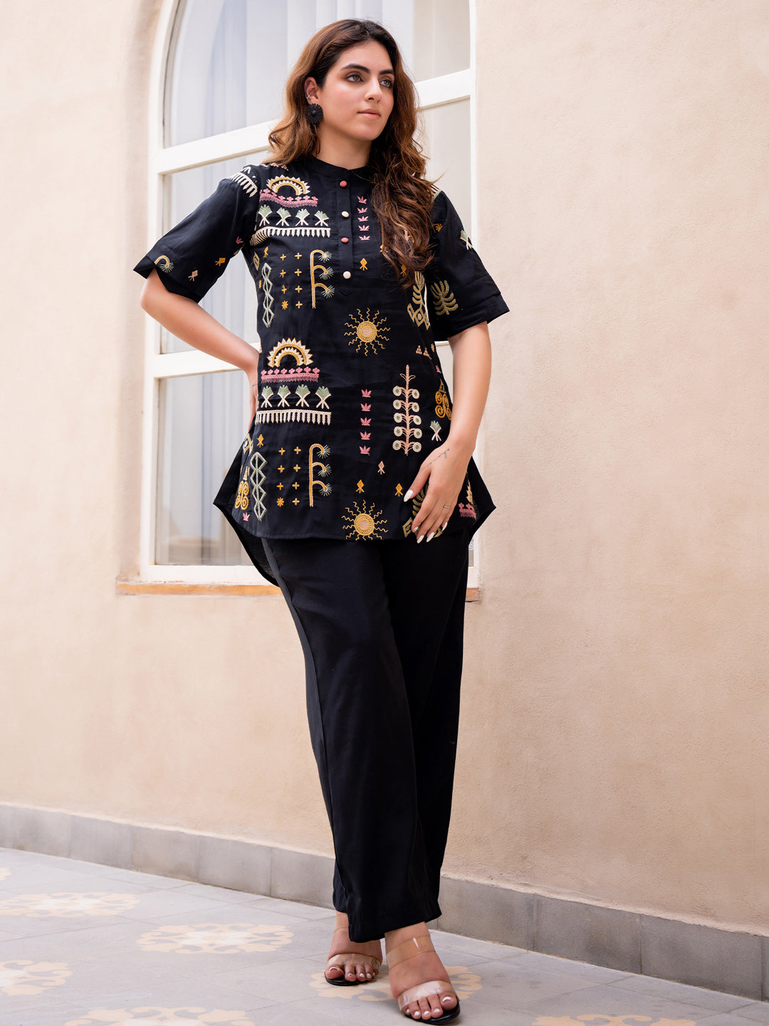 Roma Embroidered Tunic With Trouser Co-Ords Set