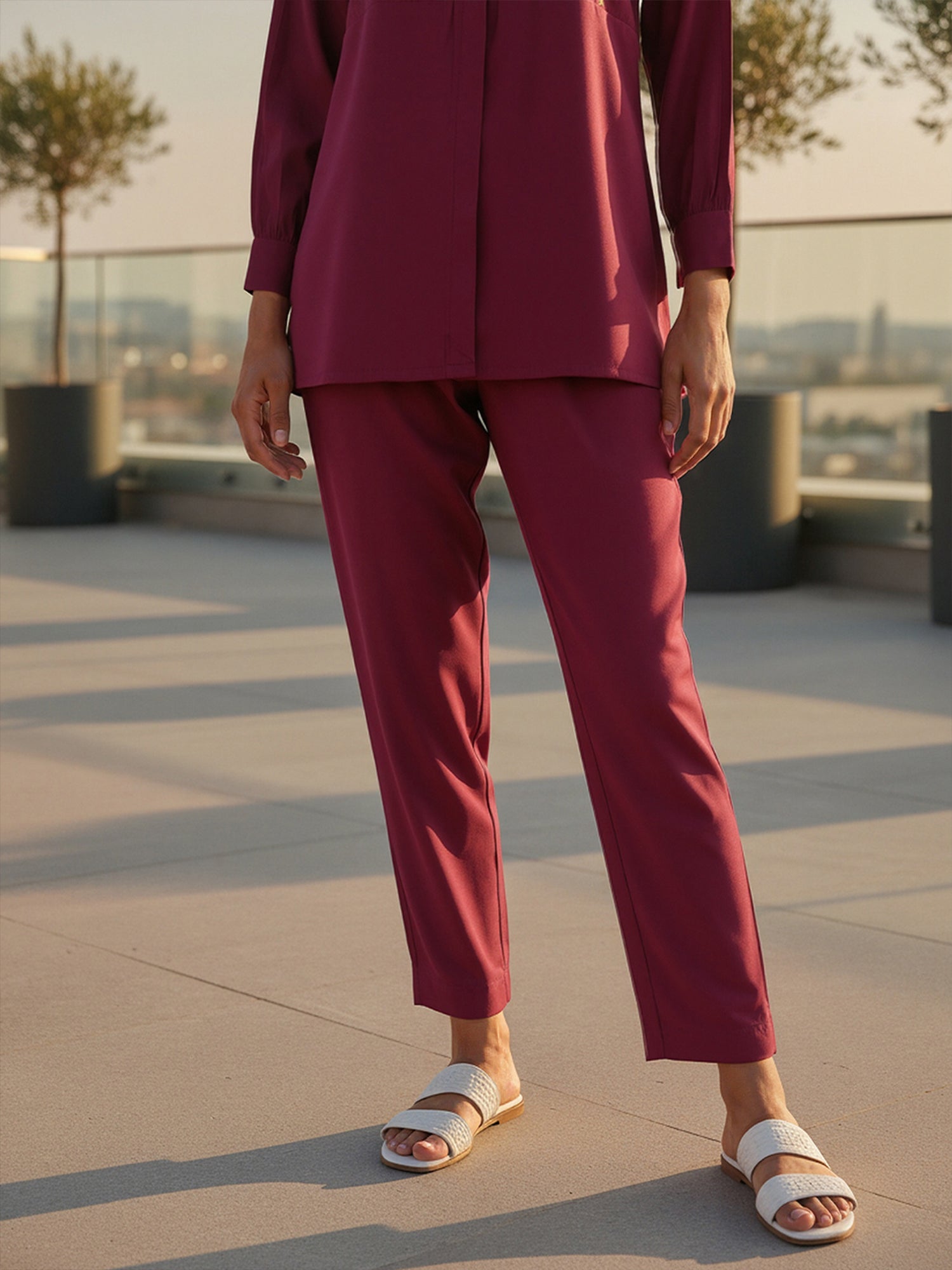 Roma Embroidered Shirt With TrouserCo-Ords Set