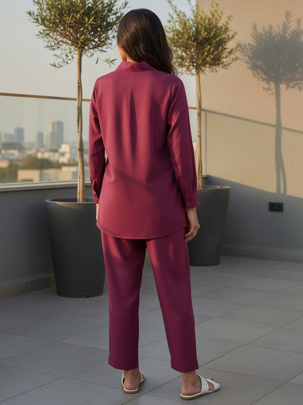 Roma Embroidered Shirt With TrouserCo-Ords Set