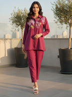 Roma Embroidered Shirt With TrouserCo-Ords Set