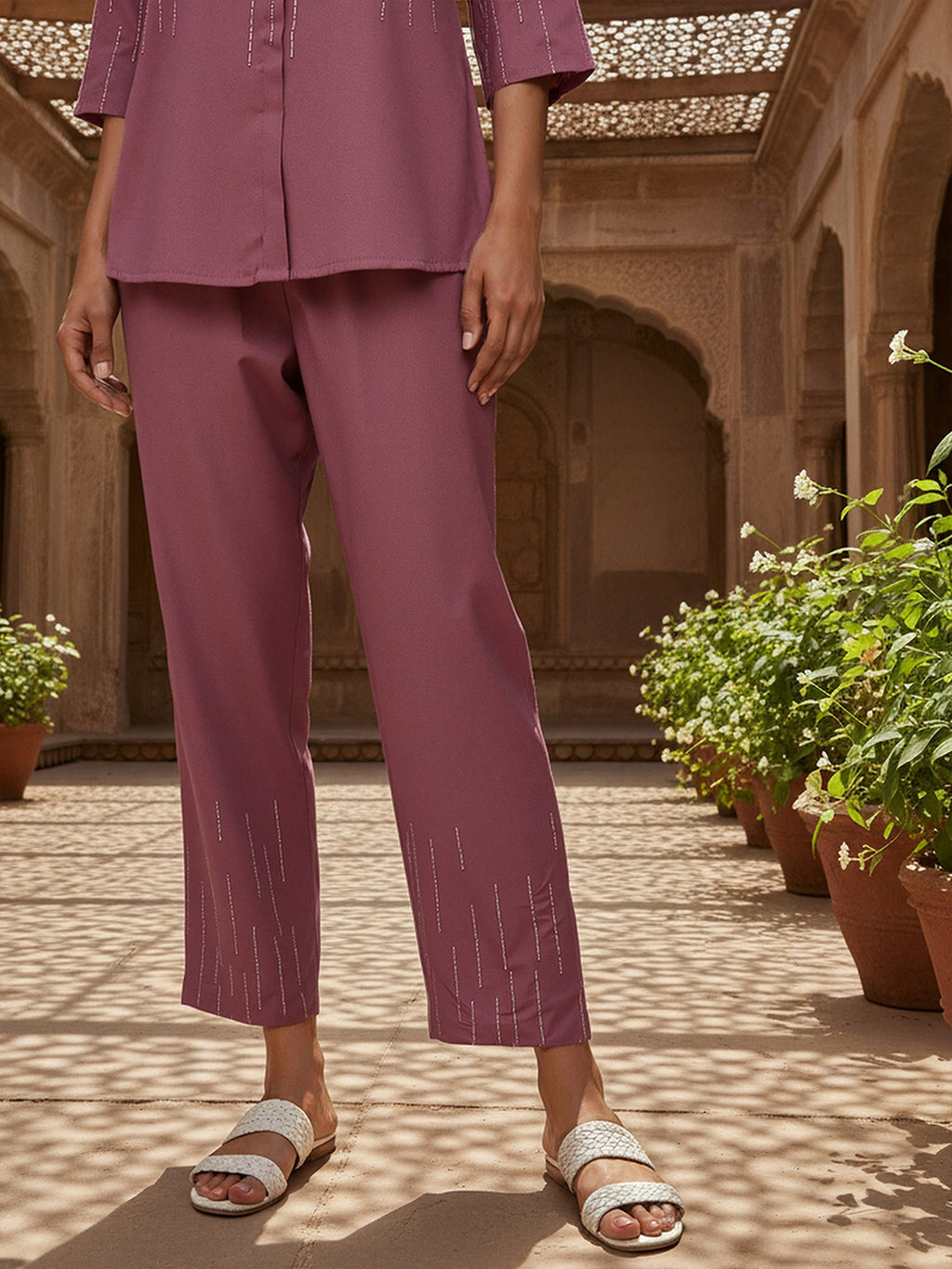 Roma Embroidered Shirt With TrouserCo-Ords Set