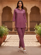 Roma Embroidered Shirt With TrouserCo-Ords Set