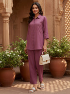 Roma Embroidered Shirt With TrouserCo-Ords Set