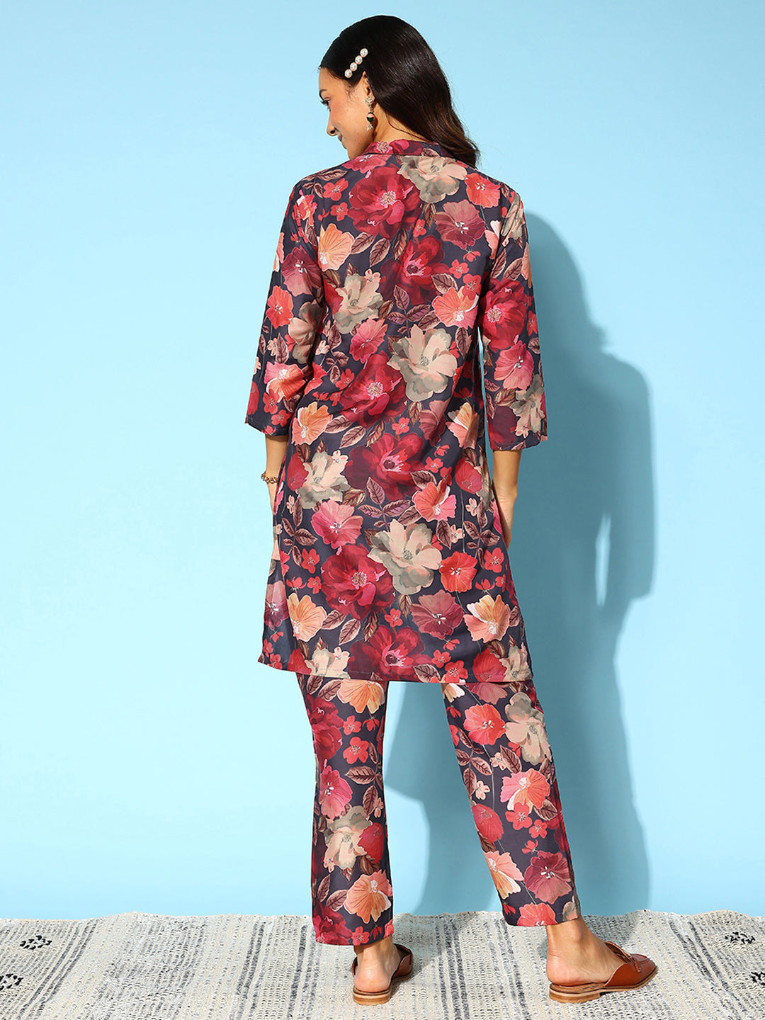 Black Floral Printed Co-Ords Set