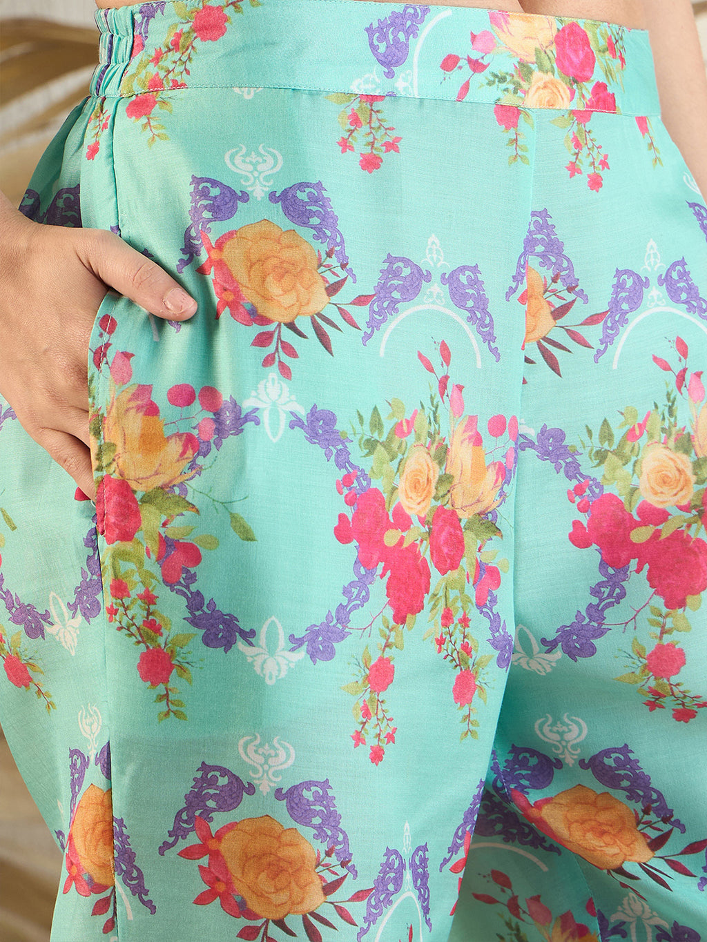 Blue Shirt Collar Co-Ords Set