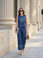 Zummer Blue Embroidered Co-Ord Set