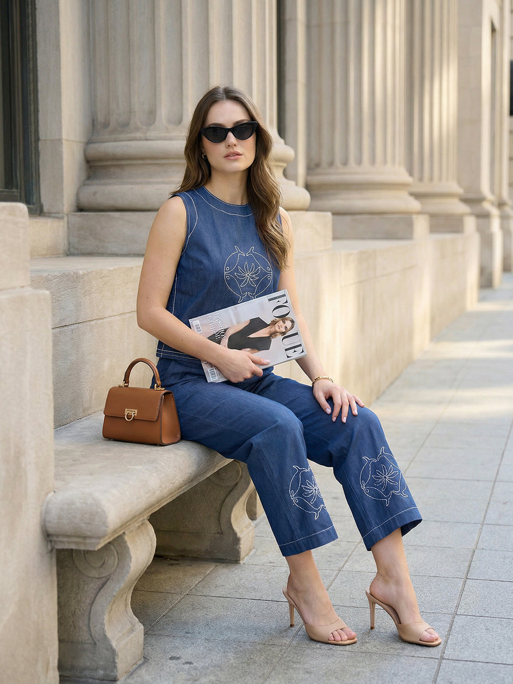 Zummer Blue Embroidered Co-Ord Set