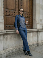 Zummer Blue Embroidered Tunic Co-Ord Set