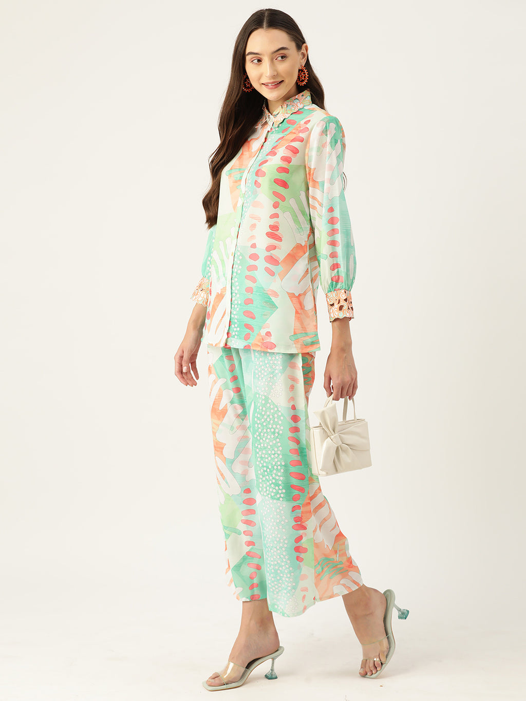 Green Abstract Printed Co-Ords Set