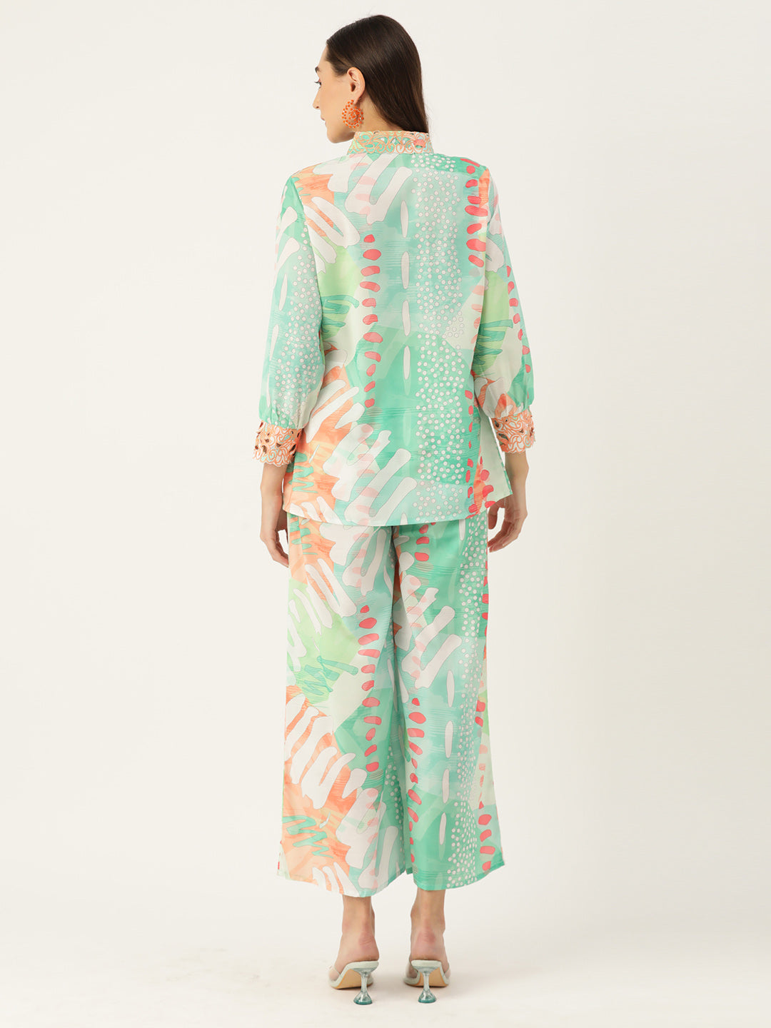 Green Abstract Printed Co-Ords Set