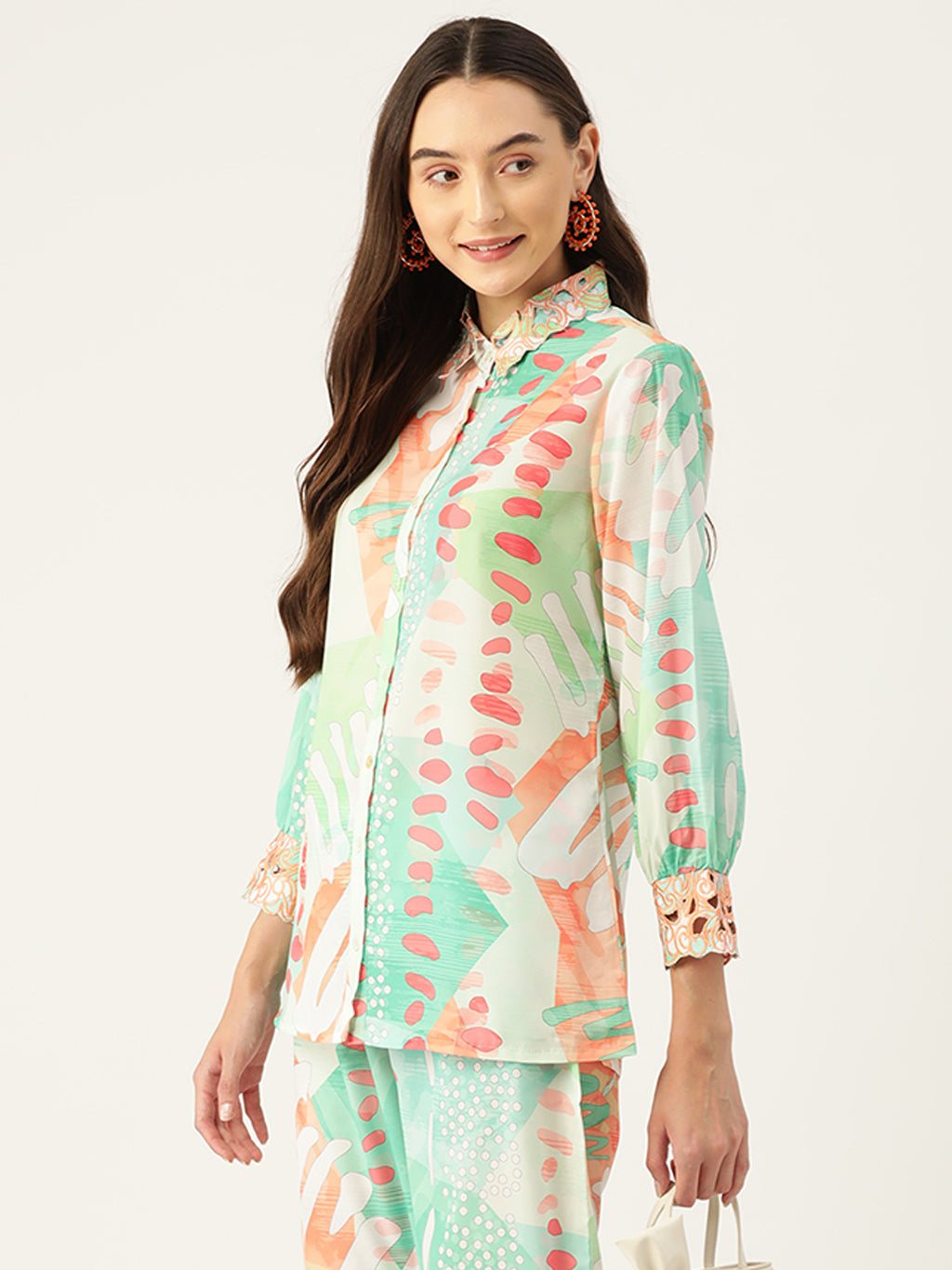 Green Abstract Printed Co-Ords Set
