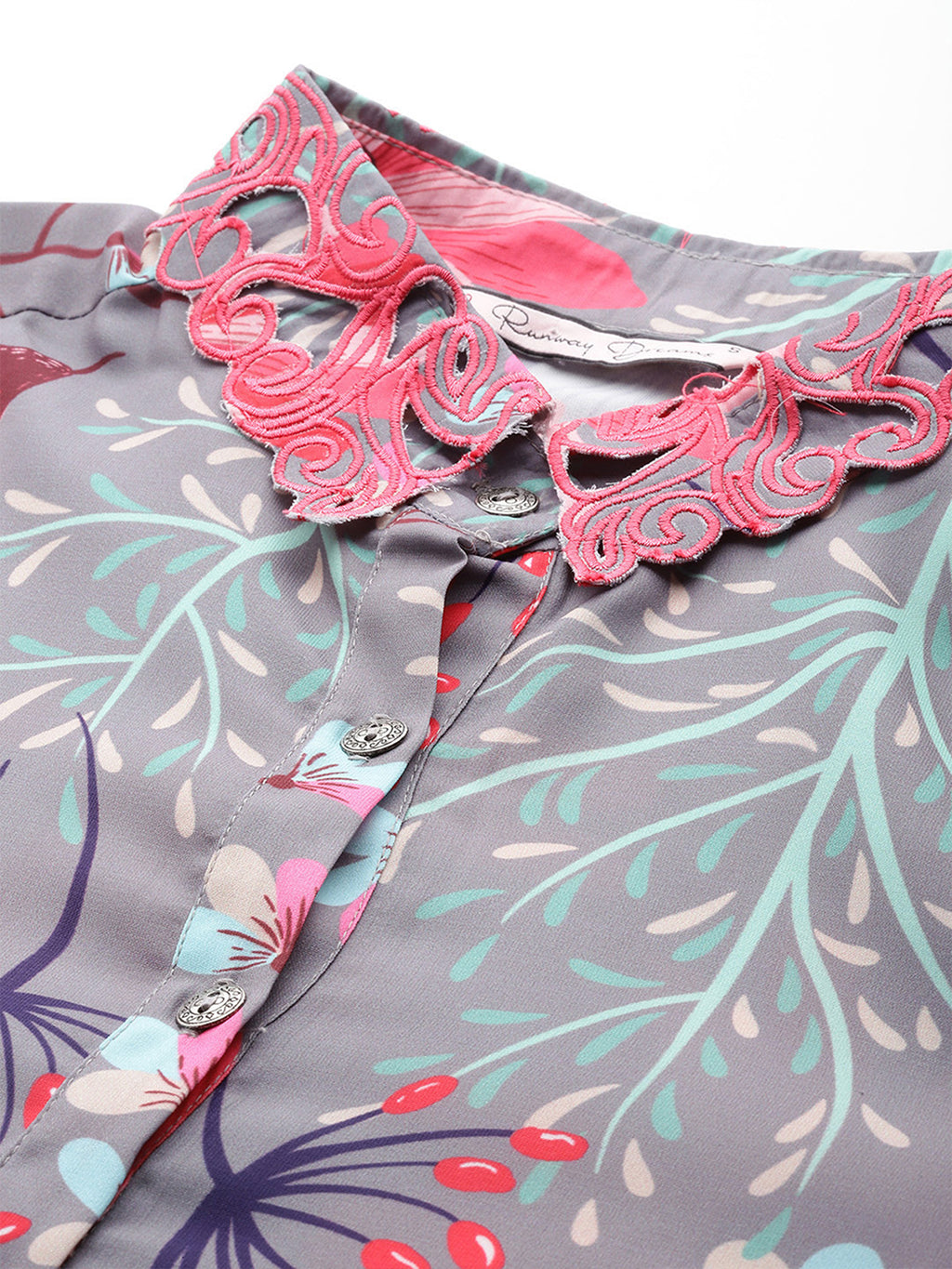 Grey Floral Printed Co-Ords Set