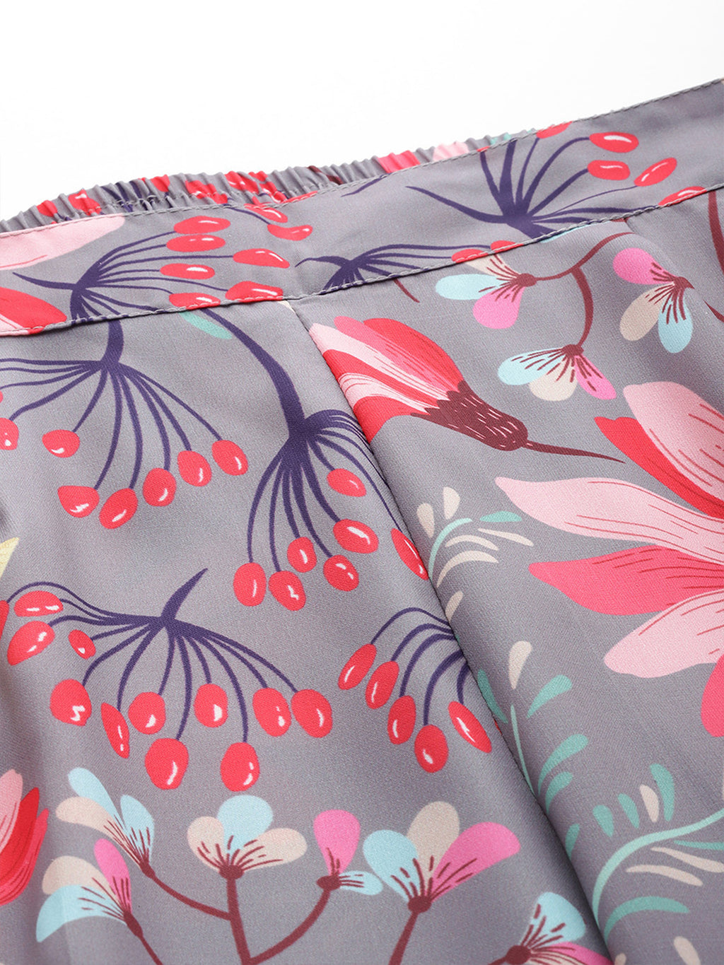 Grey Floral Printed Co-Ords Set