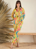 Floral Printed Collar Embellised Co-Ords Set