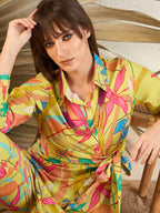 Floral Printed Collar Embellised Co-Ords Set