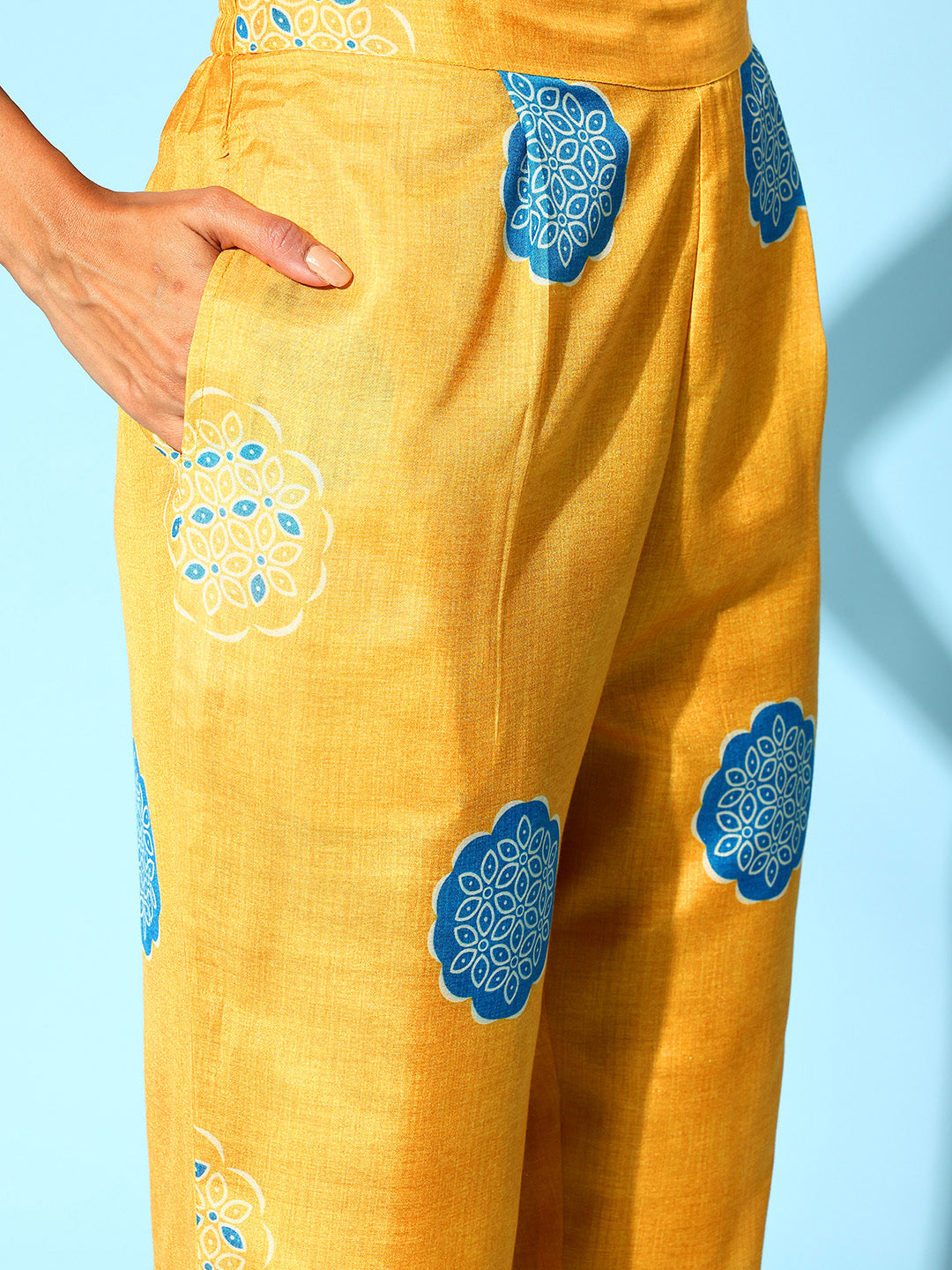 Mustard Collar Embellished Co-Ords Set