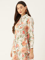 White Floral Printed Co-Ords Set