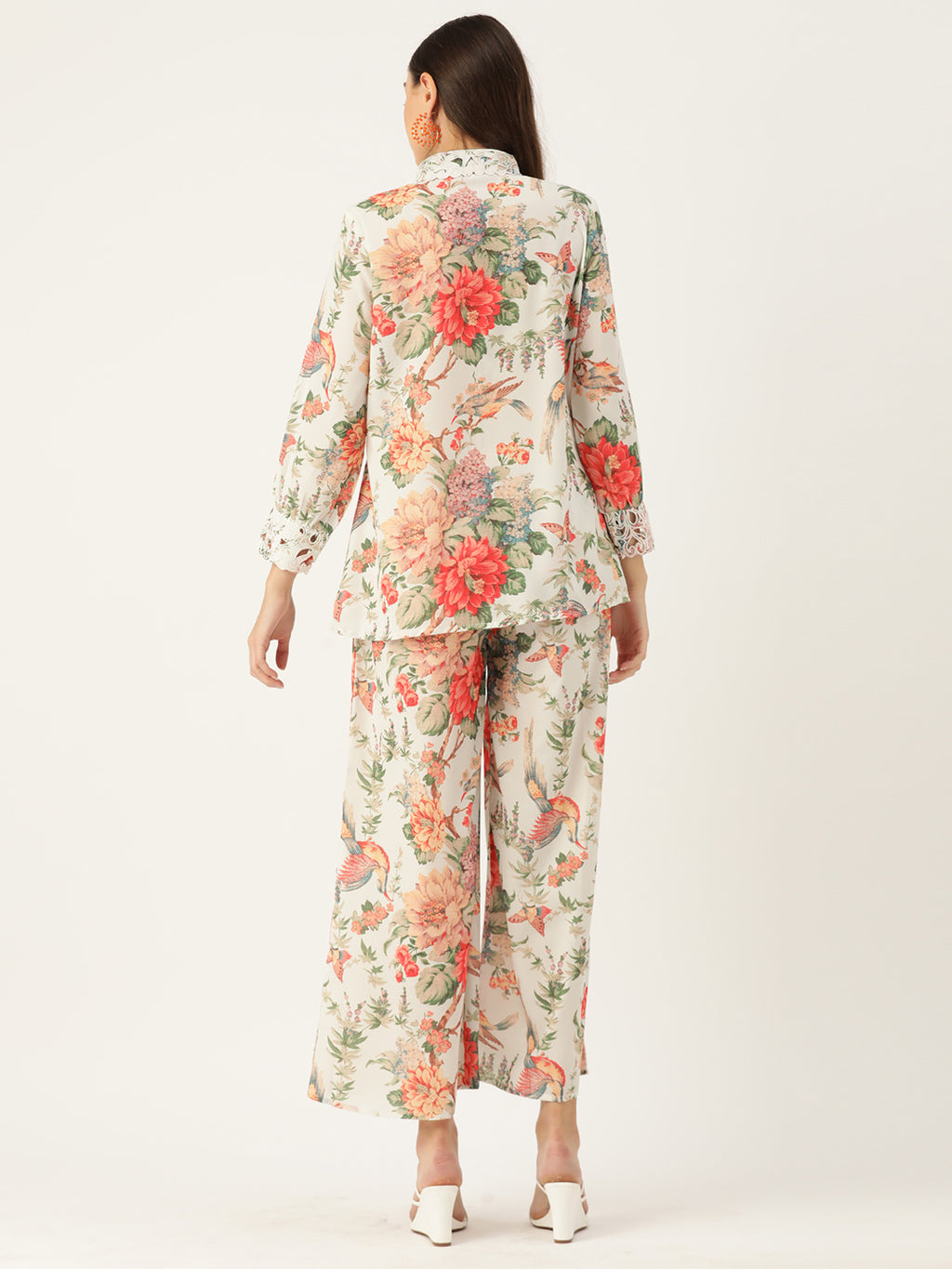 White Floral Printed Co-Ords Set