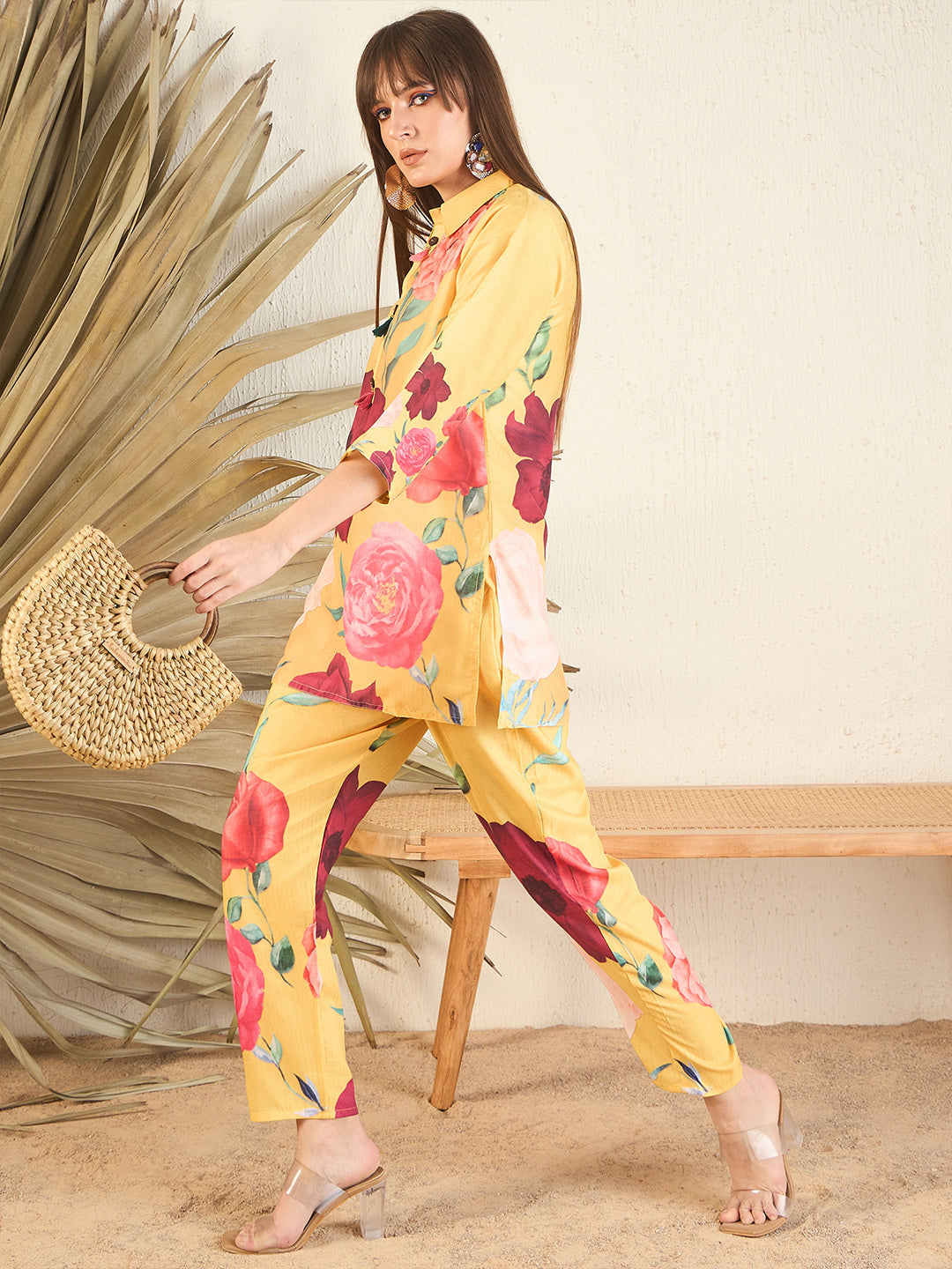 Yellow Embroidered Co-Ords Set