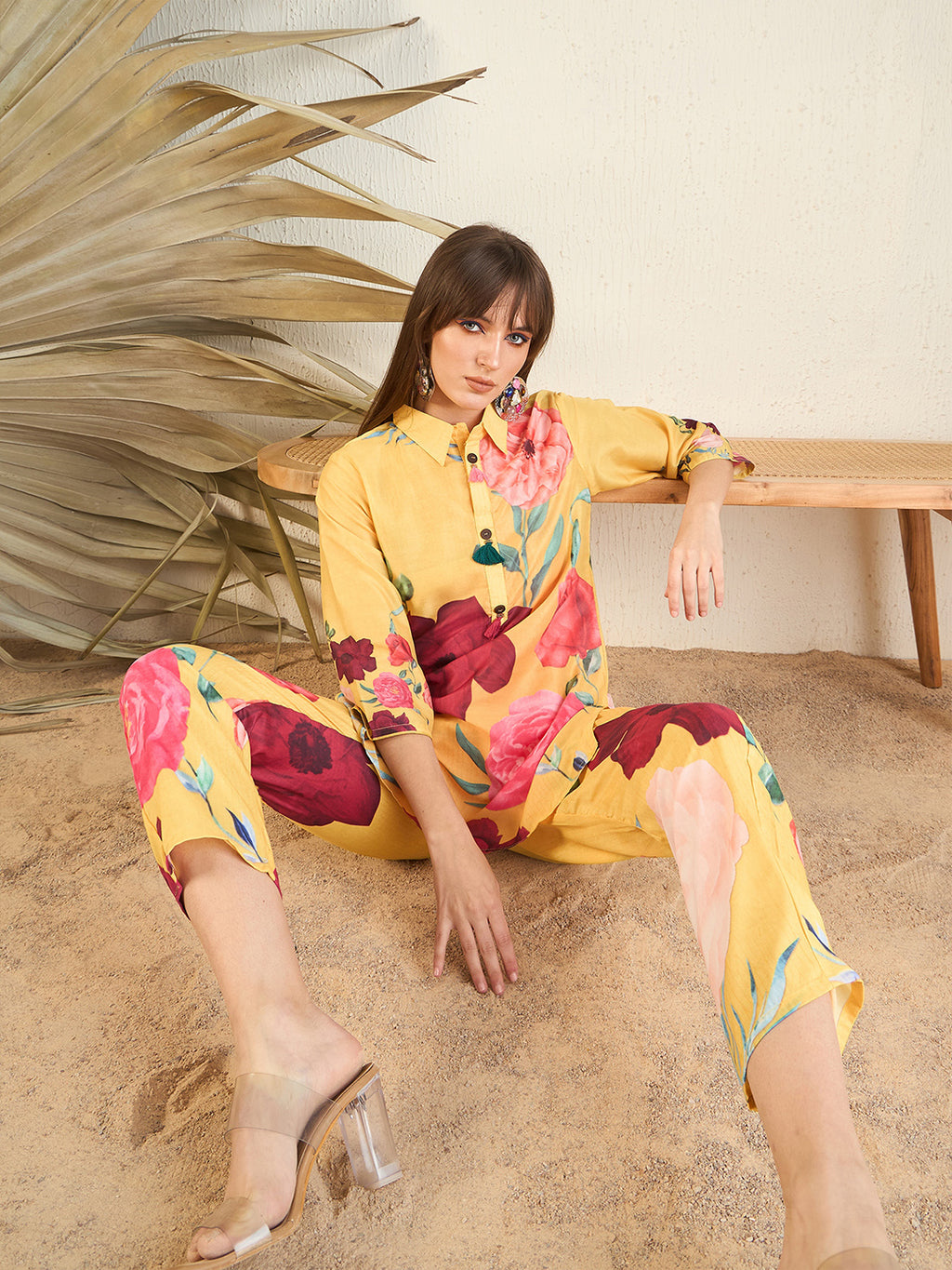 Yellow Embroidered Co-Ords Set