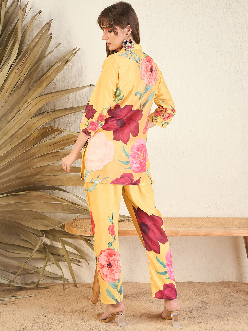 Yellow Embroidered Co-Ords Set