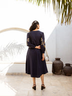 Floral Embroidered Shirt Maxi Dress