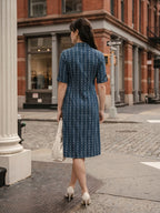 Zummer Women Blue Self Design Shirt Dress