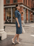 Zummer Women Blue Self Design Shirt Dress