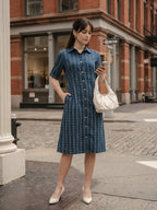 Zummer Women Blue Self Design Shirt Dress