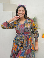 Zummer Multi-Coloured Embellished Cotton Maxi Dress