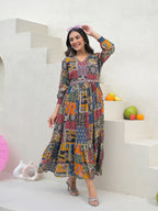 Zummer Multi-Coloured Embellished Cotton Maxi Dress