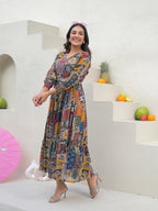 Zummer Multi-Coloured Embellished Cotton Maxi Dress