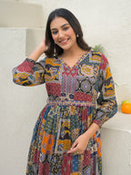 Zummer Multi-Coloured Embellished Cotton Maxi Dress