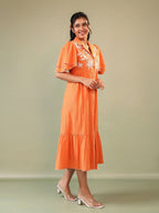 Cotton Floral Embroidered Dress